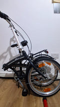 Denver Classic 001 Folding Bike 20in Black/Blue, LED Lights, Rack, Mudguards