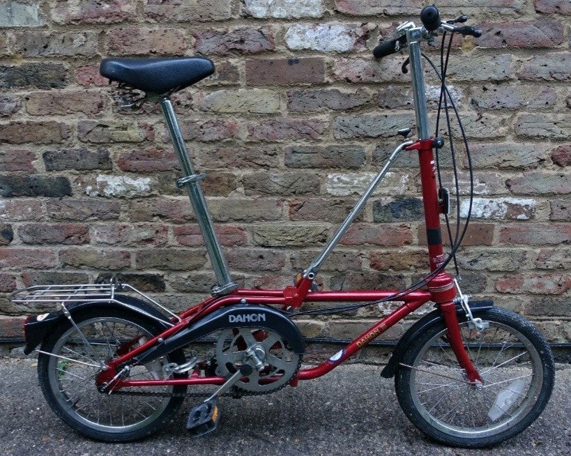 Pair Vintage DAHON III Folding Bikes E203 3-Speed Retro Red Camper Caravan Boat