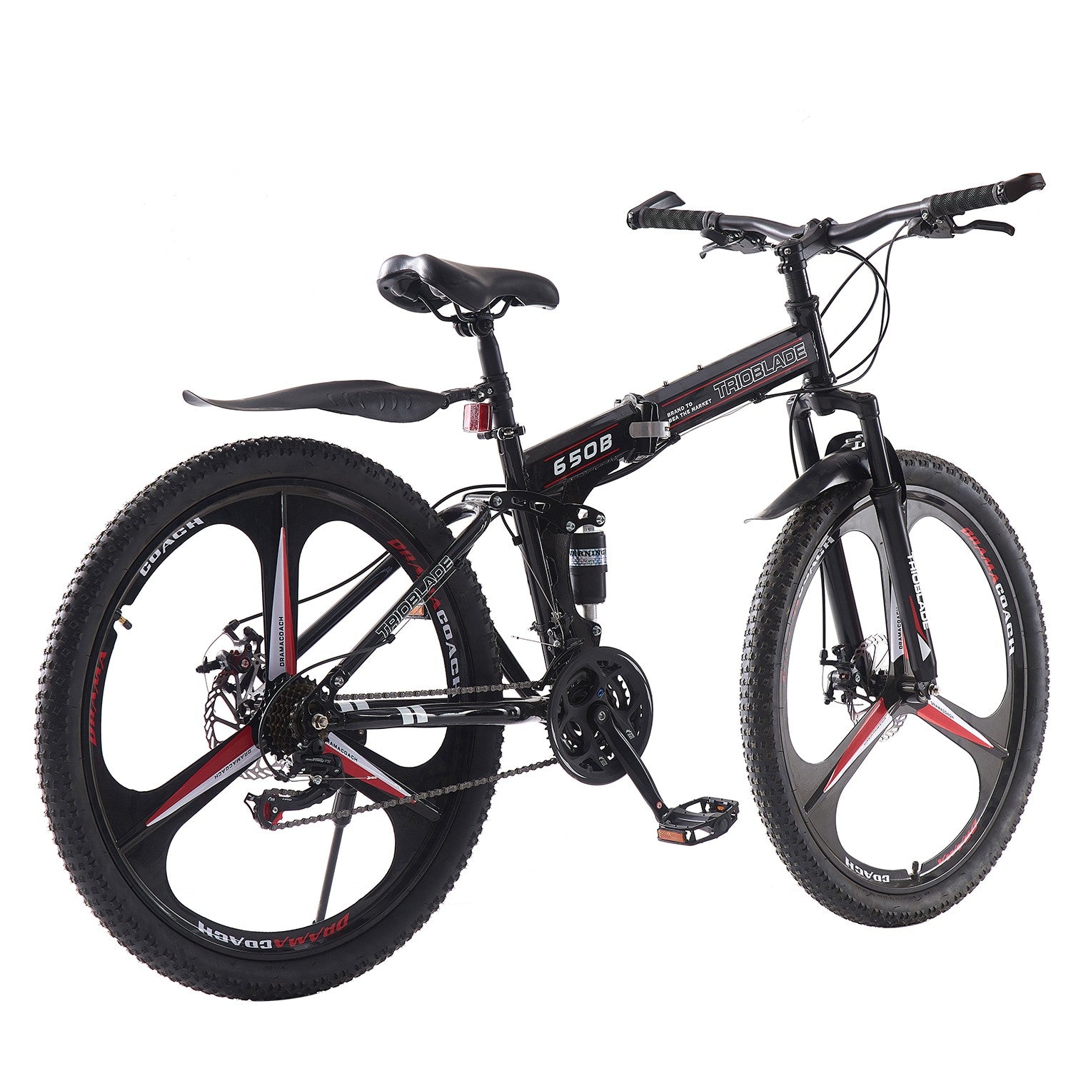 24 26 27.5Inch Folding Mountain Bike 21 Speed Full Suspension Bicycle Men Women