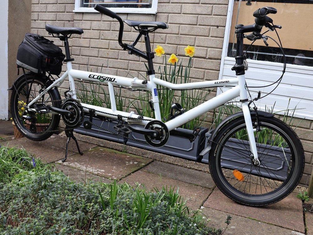Ecosmo 20 inch wheel folding tandem bike white