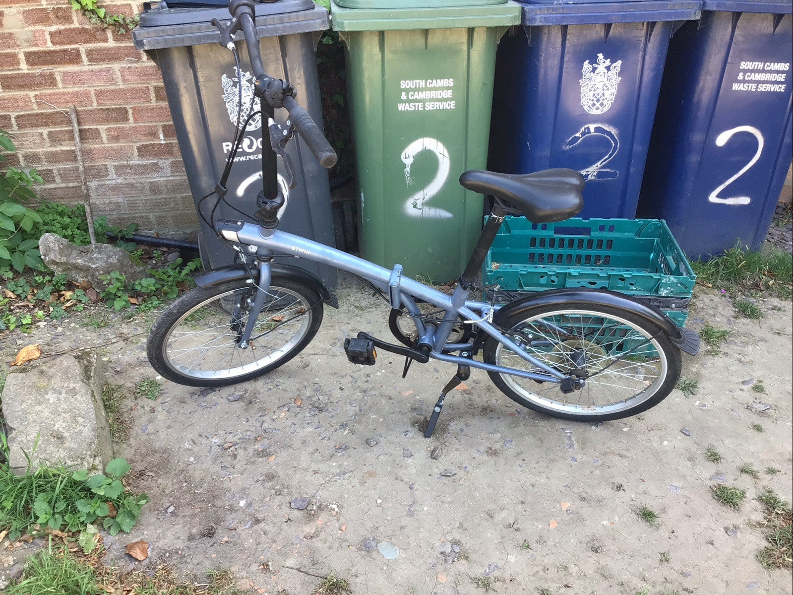 Btwin Folding Bicycle-blue