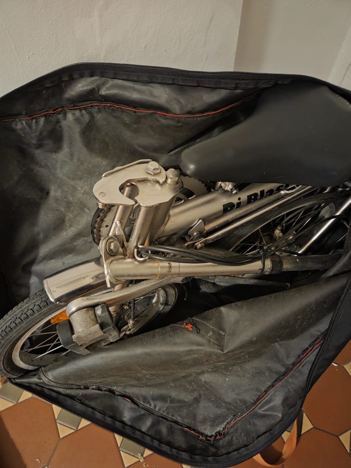 Classic Di-Blasi Folding Bicycle Cycle Silver 3 Spd gears Drum Brake