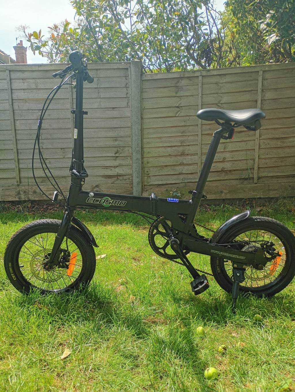 Folding Bicycle Ecosmo 16" Wheel Black Alloy 6SP Shimano Gear, DualDisc-16AF02BL