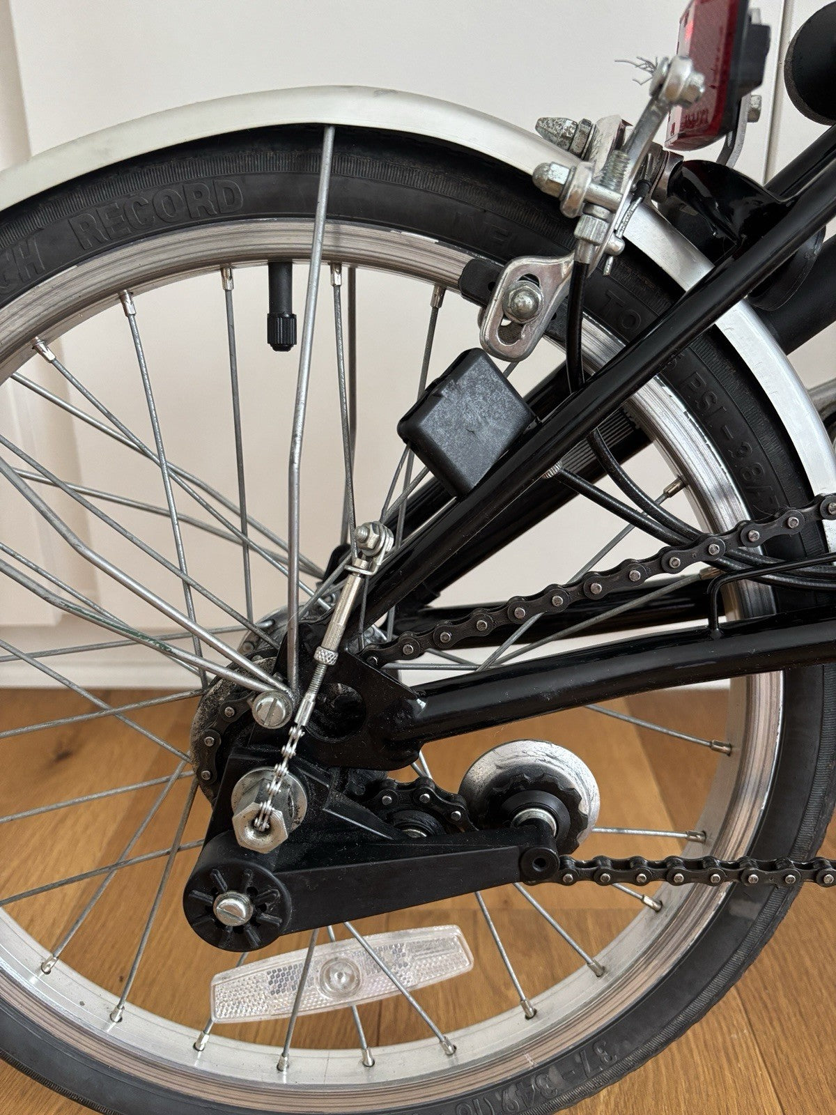 Brompton Folding Bike 16in Red 3-Speed Hub Gears Mudguards Reflectors