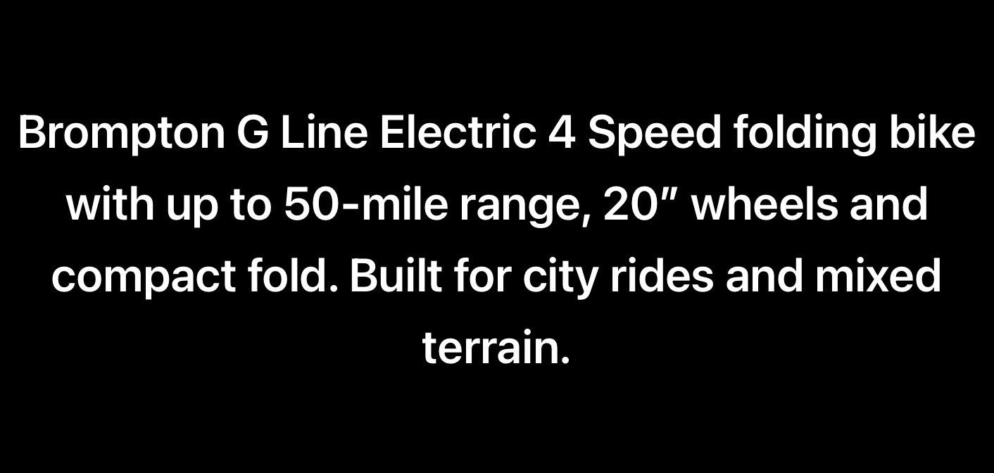 BROMPTON ELECTRIC G LINE 4 SPEED 2026 FOLDING BIKE IN TRAILDUST WHITE