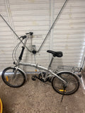 Stowaway Folding Bike 20in Silver with Rear Rack Mudguards Kickstand