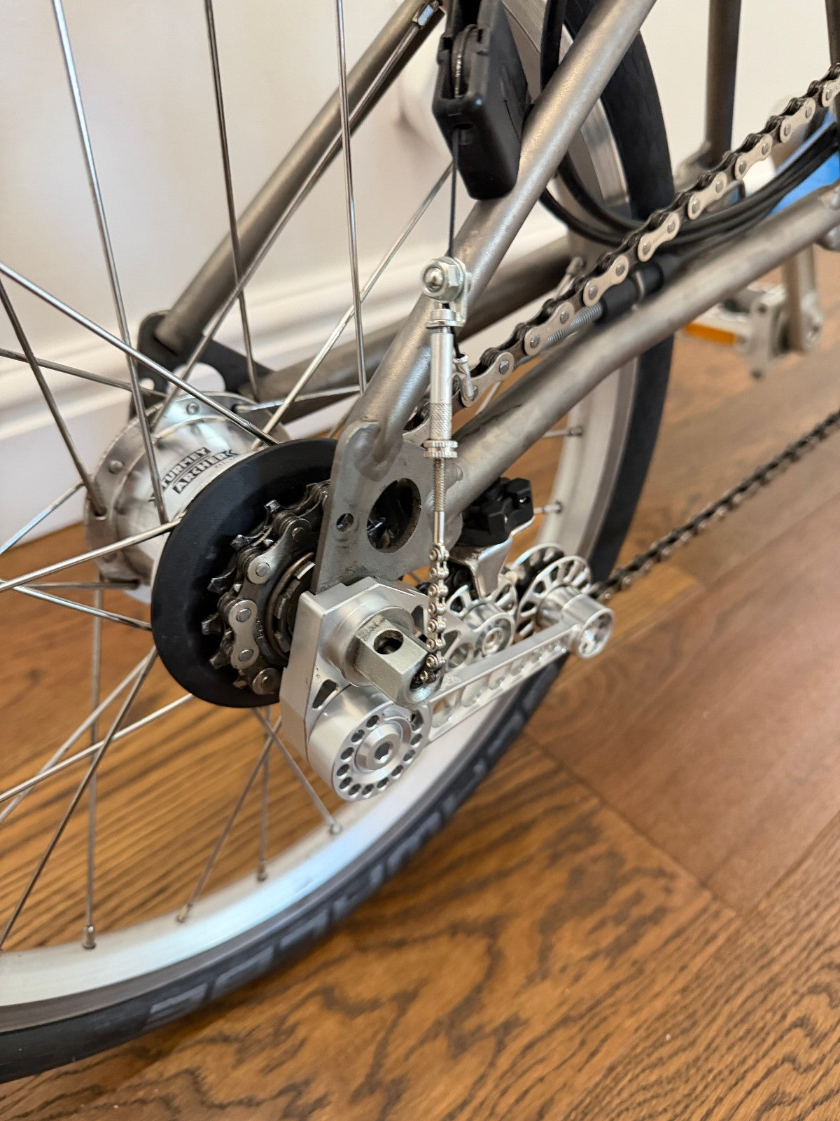 Brompton Superlight Cornflower H6L Custom Titanium 10kg Kuosac Folding Bike