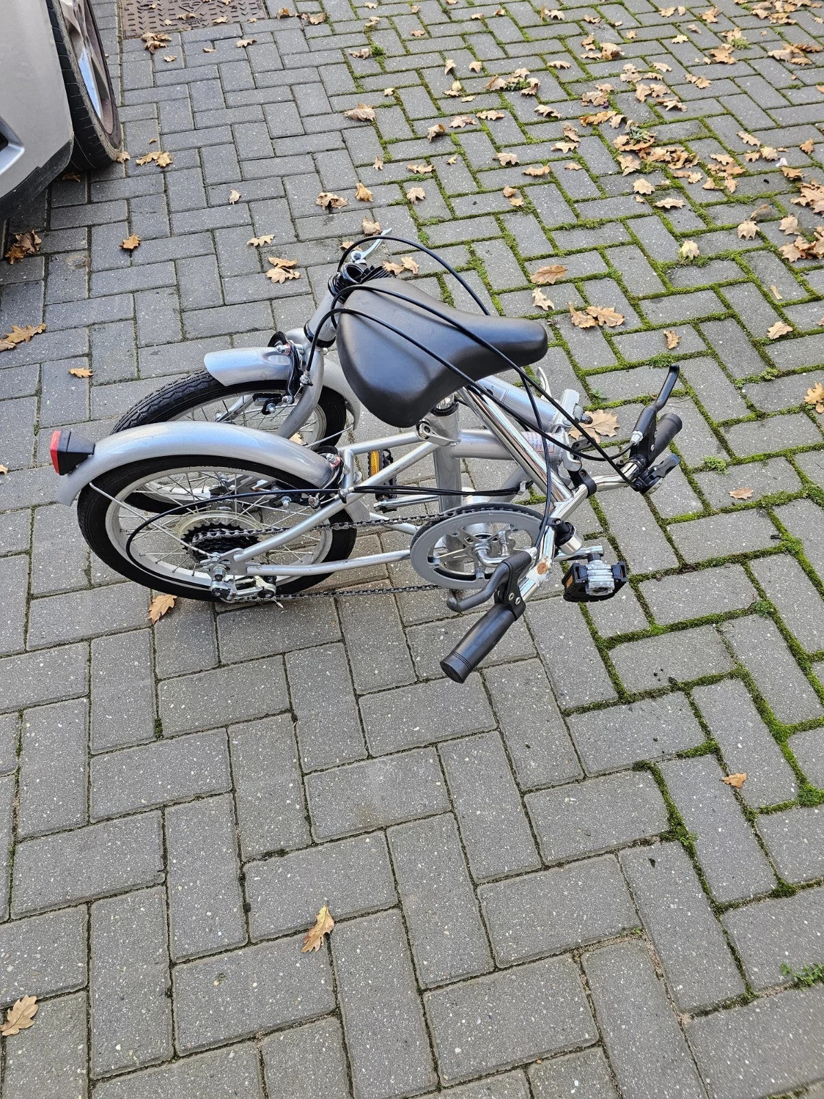 Seasure Folding Bike 16" 6-Speed Compact Lightweight Commuter Silver