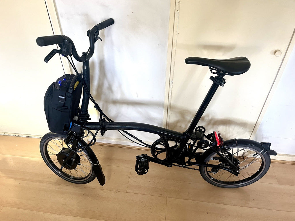 Brompton P Line Electrc Urban 4S, Midnight Black Edition Mid Handlebar RRP £3800