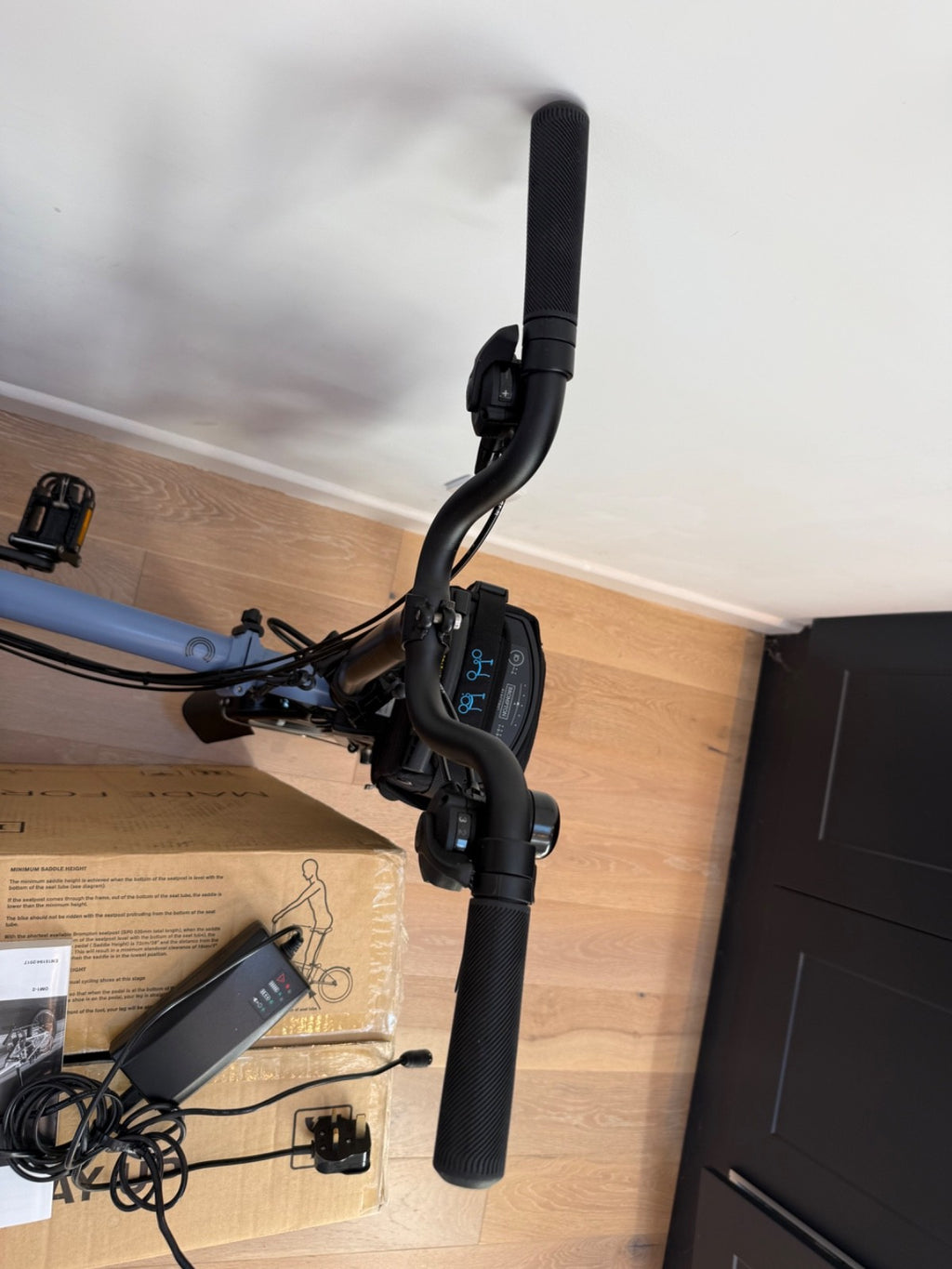 Brompton Electric C Line 6 Speed 2023 Cloud Blue Brooks Saddle - High Haddlebars