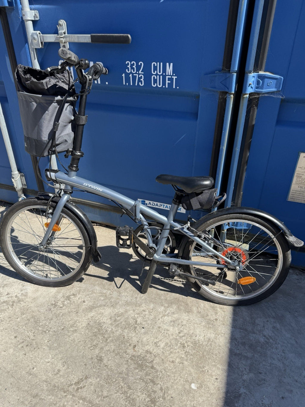 B'Twin Tilt 120 Folding Bike - Grey - in excellent condition