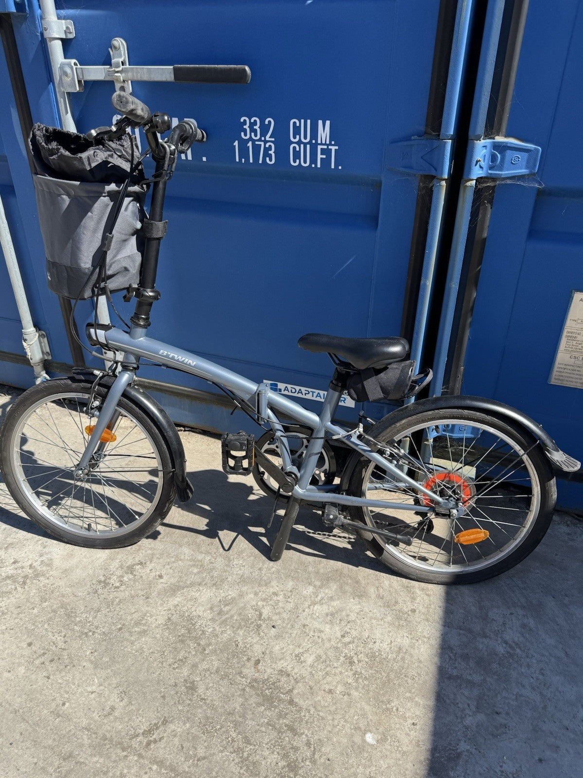 B'Twin Tilt 120 Folding Bike - Grey - in excellent condition