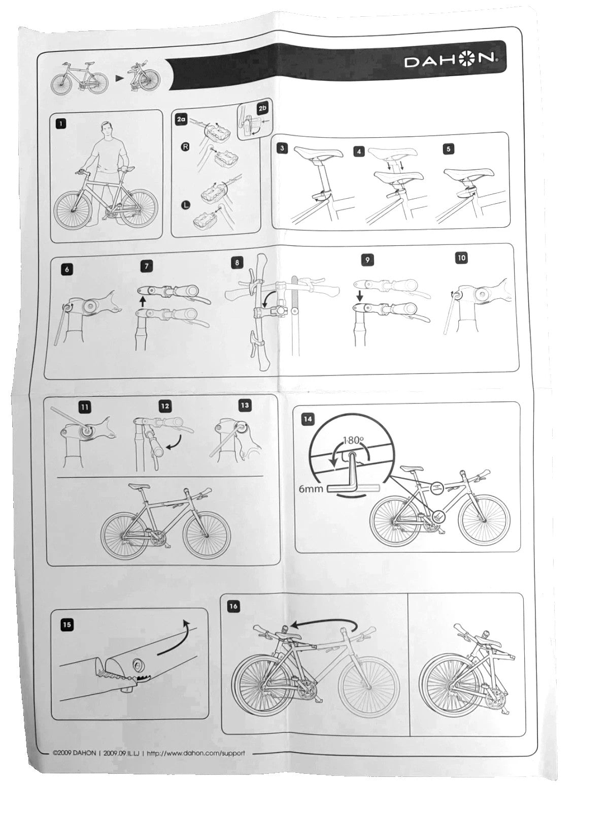 Dahon Matrix 2010 folding mountain bike, aluminium frame.