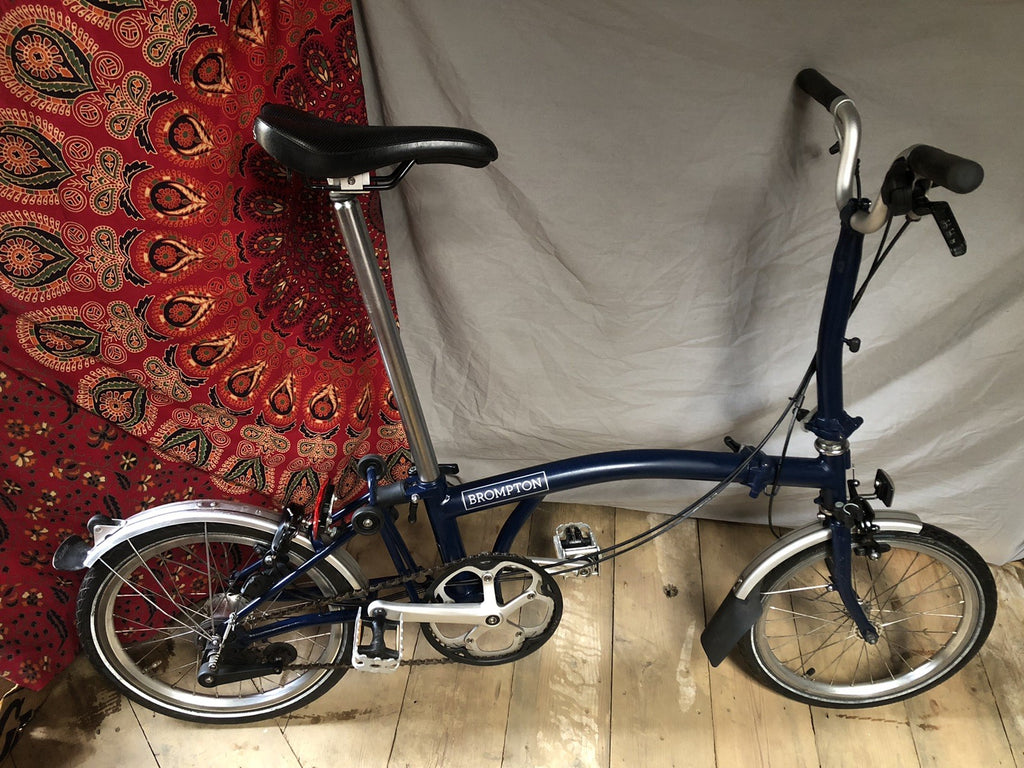 Brompton M3L 3 Speed Folding Bike C-line Equivalent Tempest Blue