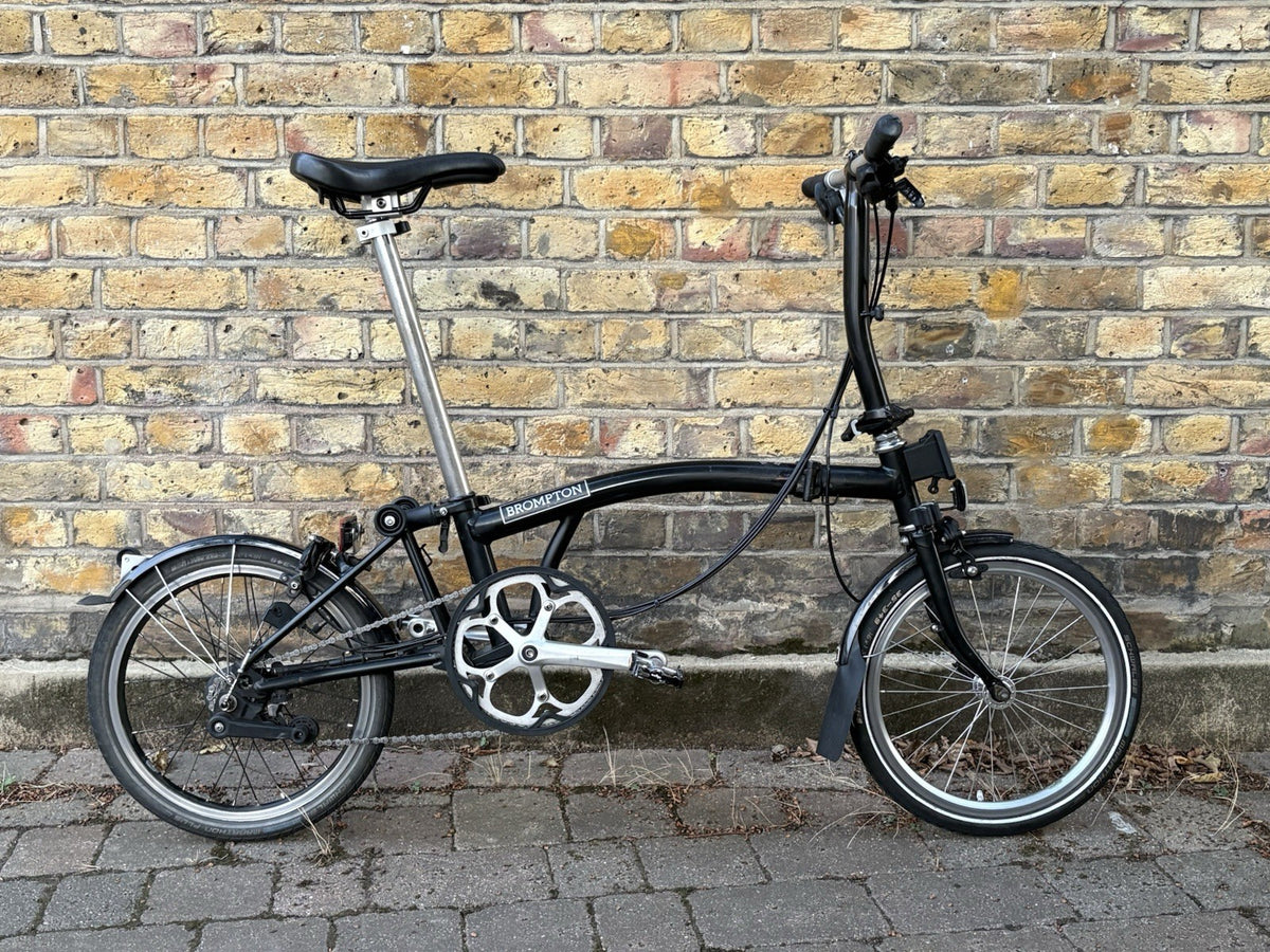 Brompton 2020 Folding Bicycle - S6L - Matte Black With Mudguards - Used