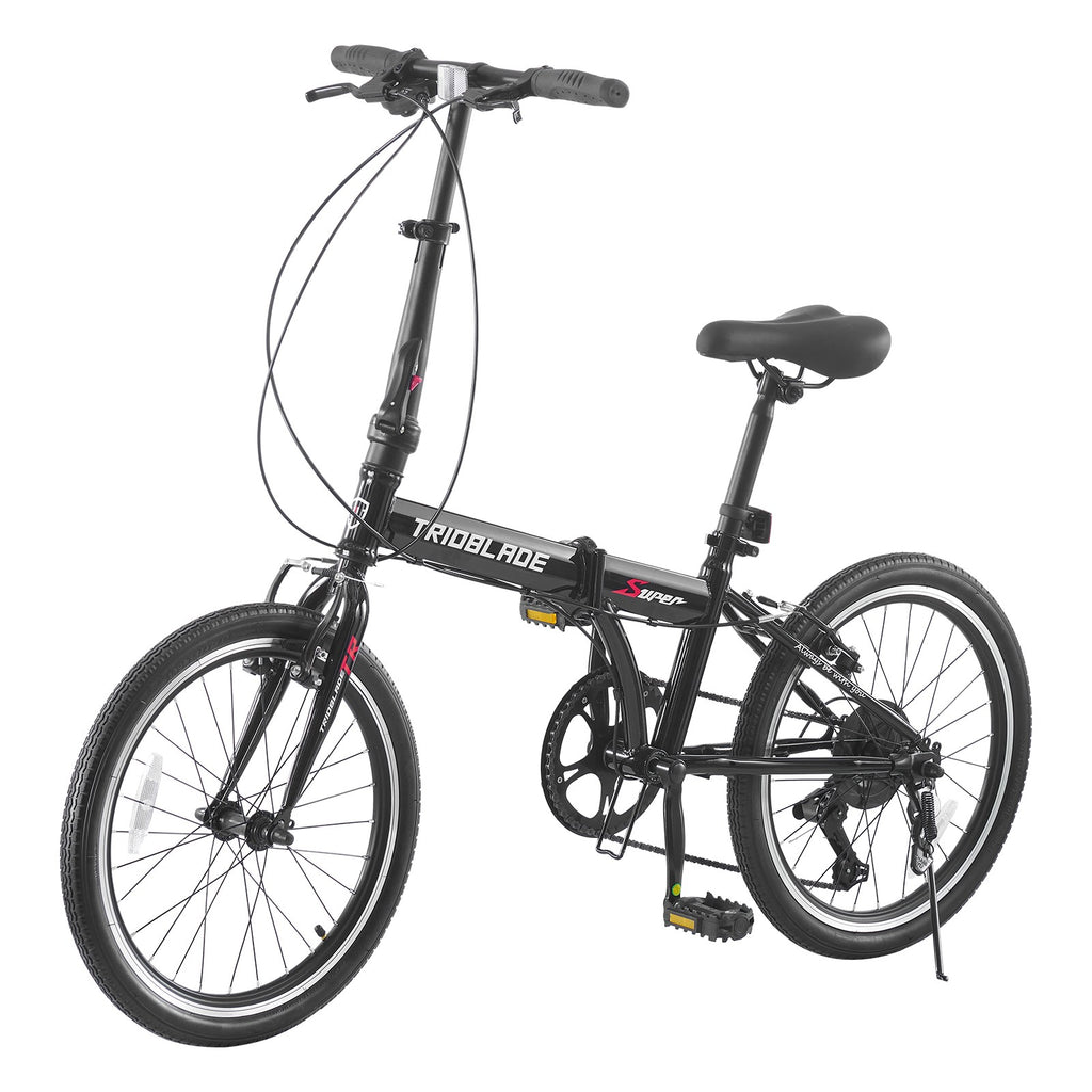 Folding Bike 20'' Wheel Foldable Bike 7-Speed City Bike Portable Bike Men Women