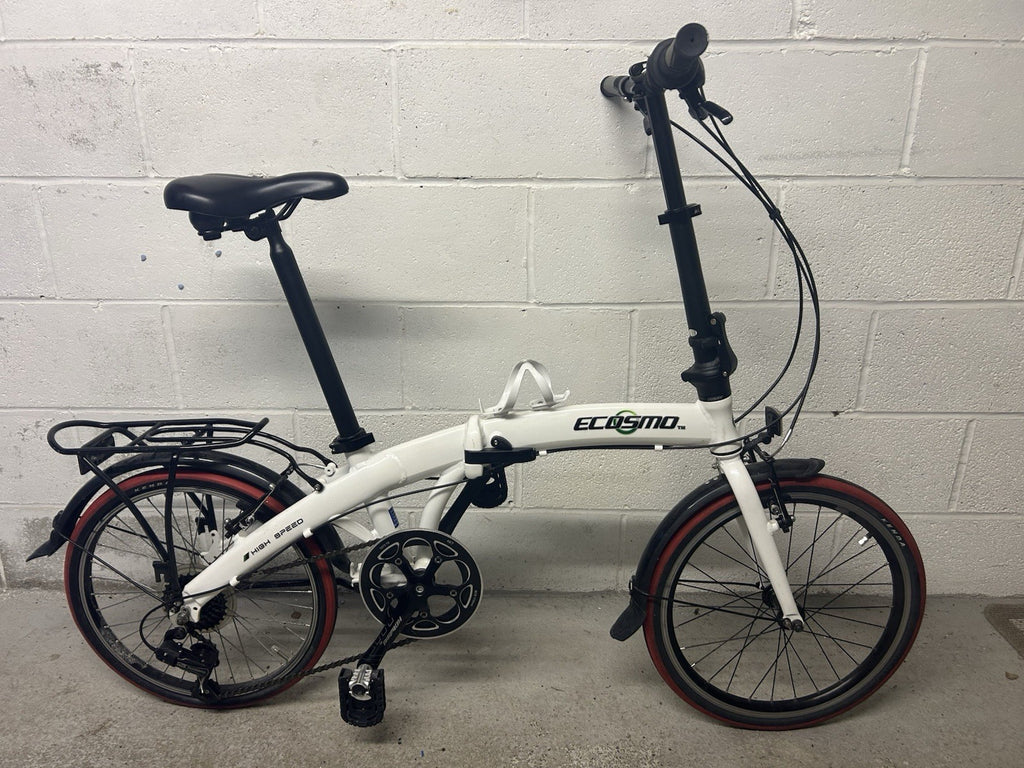 Ecosmo 20AF09W Lightweight Alloy Folding City Bicycle 20" 12kg - White