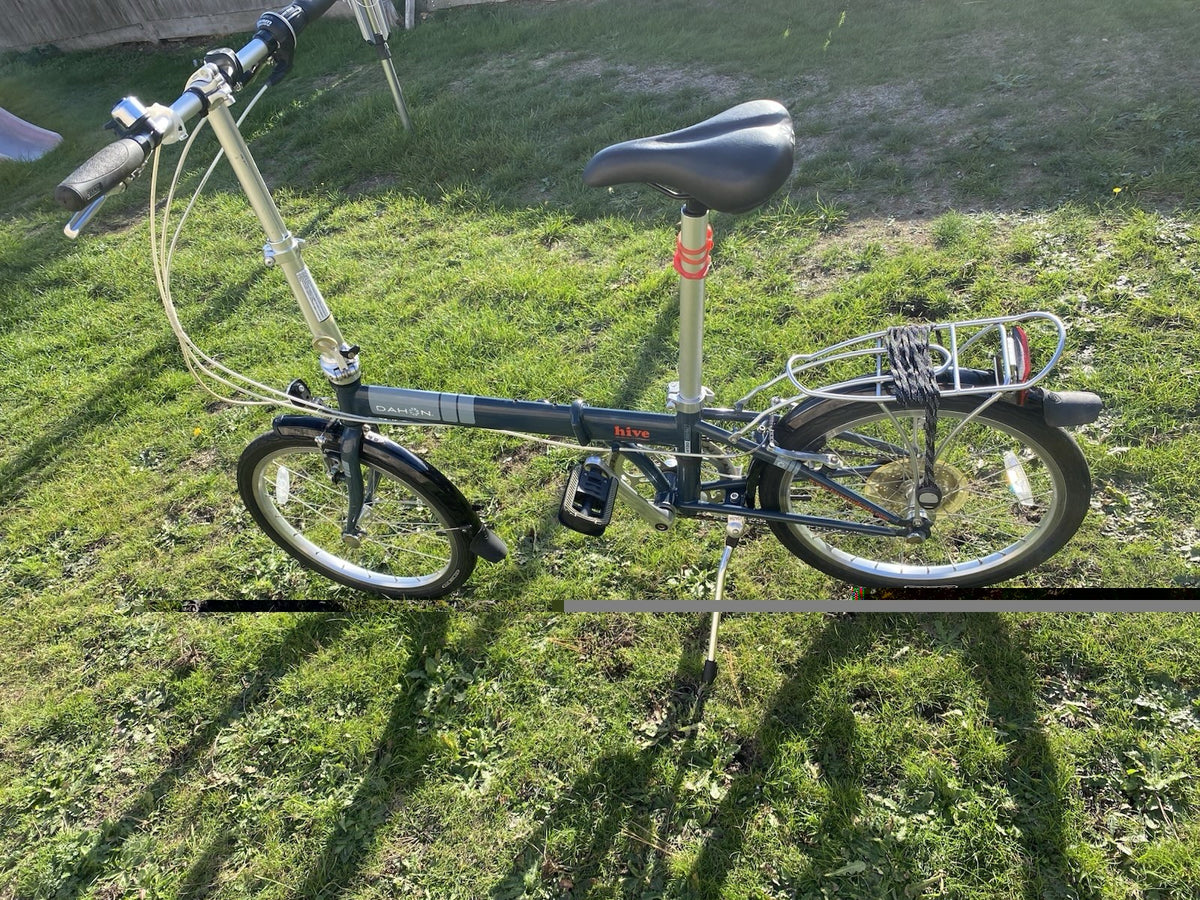 Dahon hive 4130 Folding Bike 20 in Blue 7 speed luggage Rack Mudguards for tube