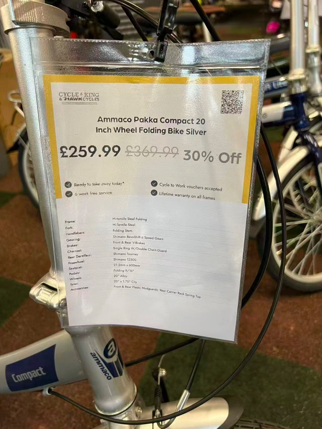 New Ammaco Pakka Compact 20 Inch Wheel Folding Bike FREE Delivery see details