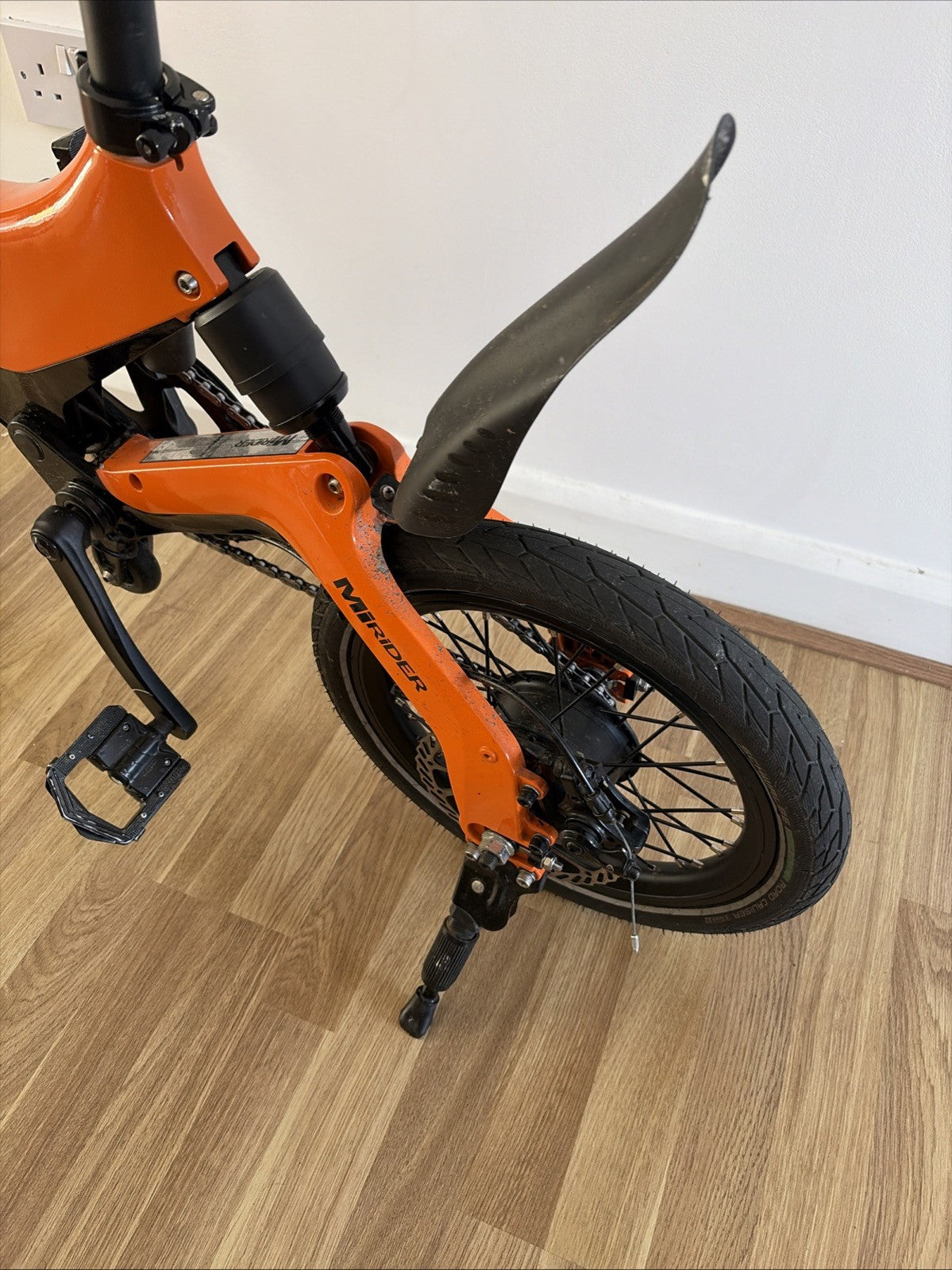 MiRider One Folding Cycle Orange, 16-inch Wheels Used.