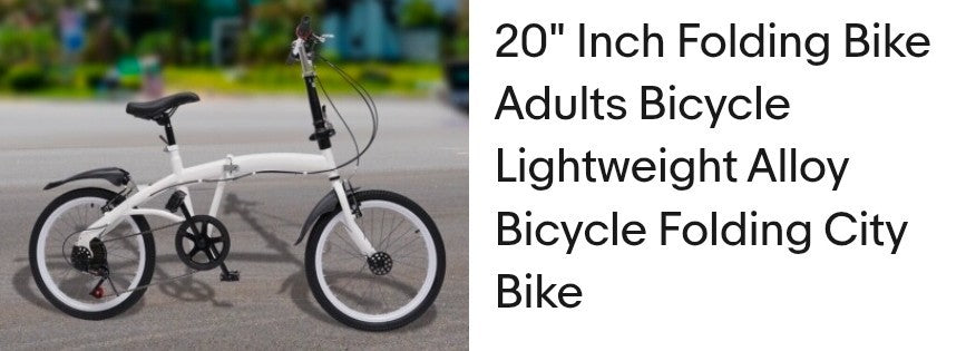 20" Inch Folding Bike Adults Bicycle Lightweight Alloy Bicycle Folding City Bike