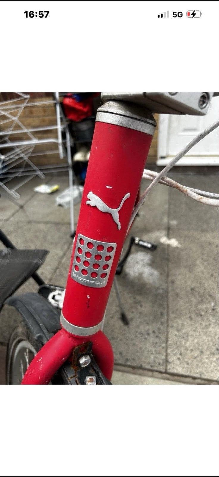 Puma Chimp Folding Bike 20in Red, Mechanical Disc Brakes, Mudguards, Rack