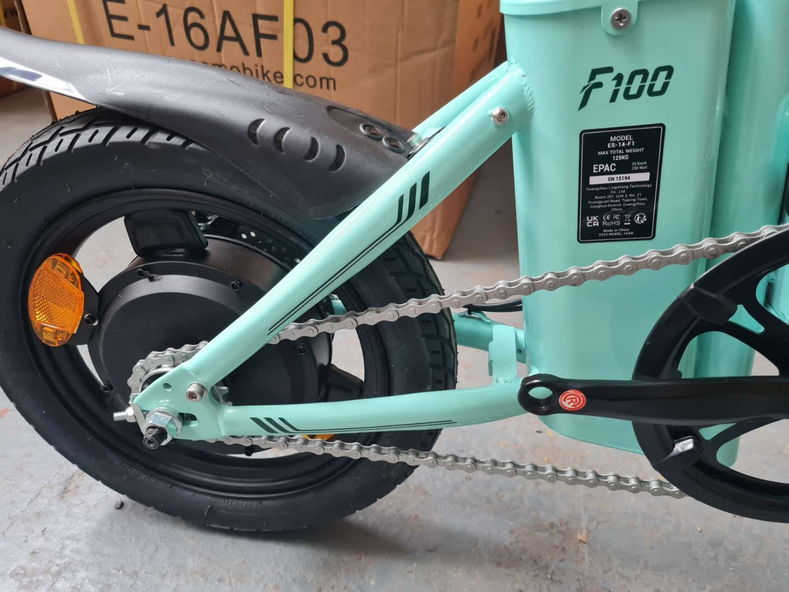 14" Portable Commuter Bike 50km 36V 9A Folding City Bike Full Disc-F200R LG
