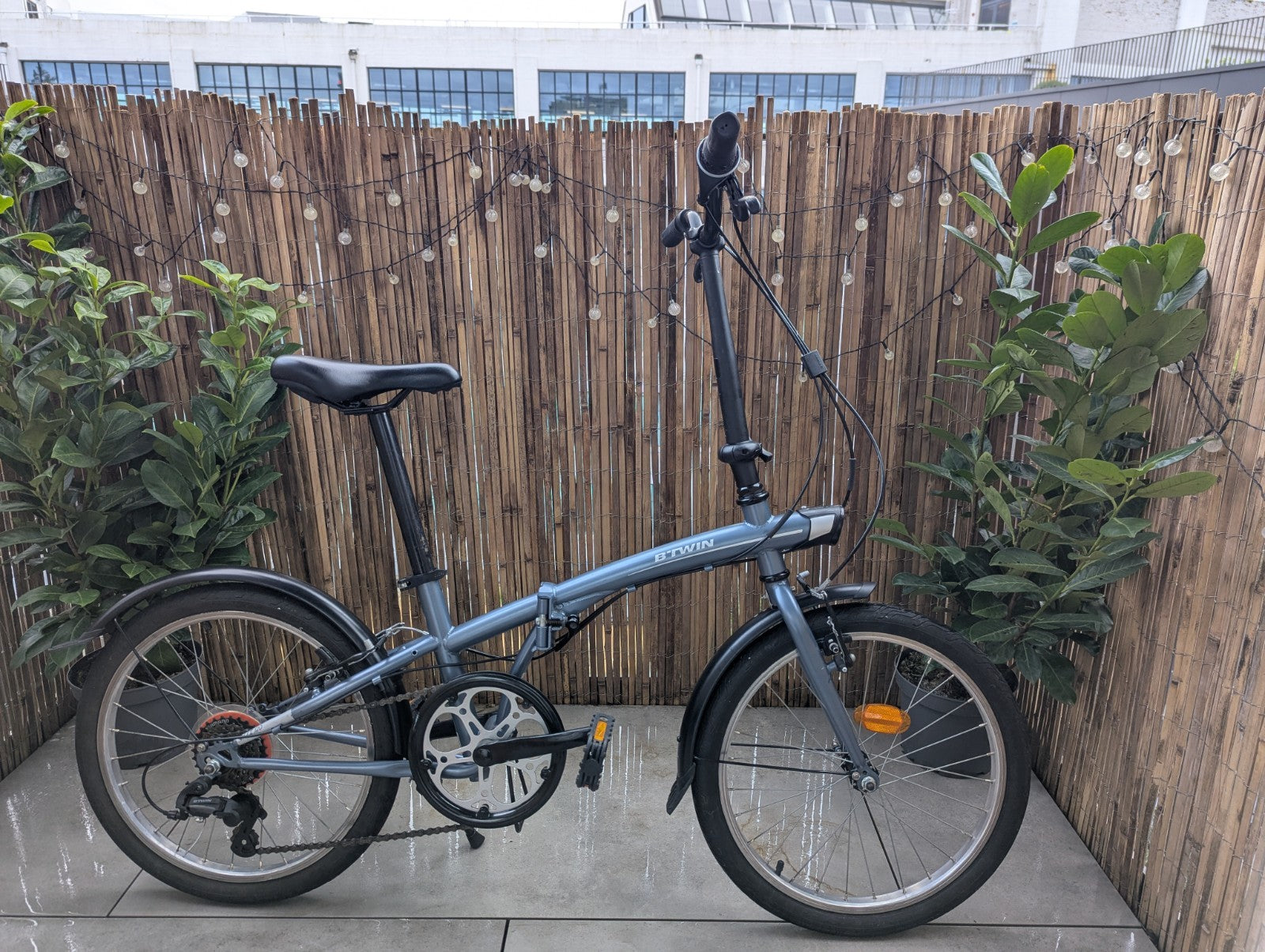 Btwin TILT 120 Blue Grey 6 Speed Folding Bike Compact B'Twin Great Condition