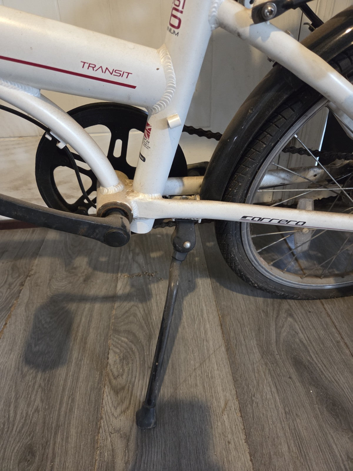 Carrera Transit Folding Bike White Lightweight Aluminium Frame 3 Speed Shimano