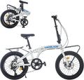 20" Folding Lightweight Bike 7-Speed Shimano Disc Brakes Commuter Bicycle
