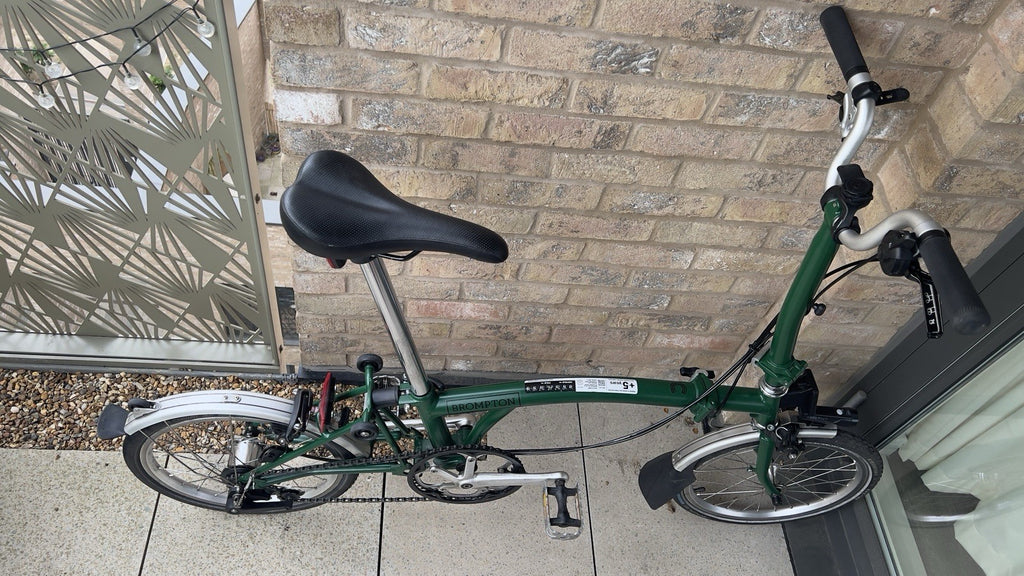 Brompton C Line 2021 Folding Bike Green with Mudguards & Reflectors