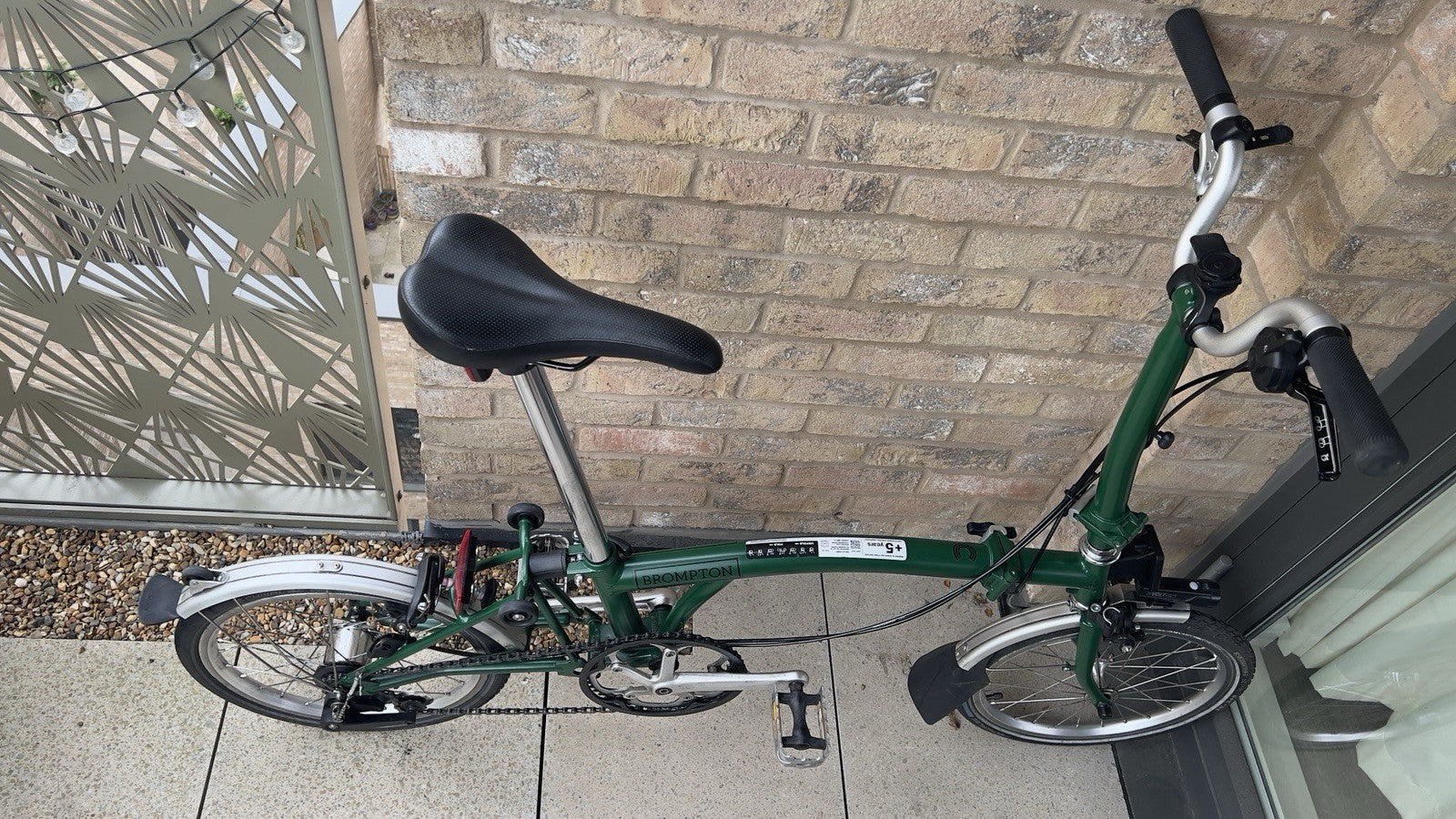 Brompton C Line 2021 Folding Bike Green with Mudguards & Reflectors