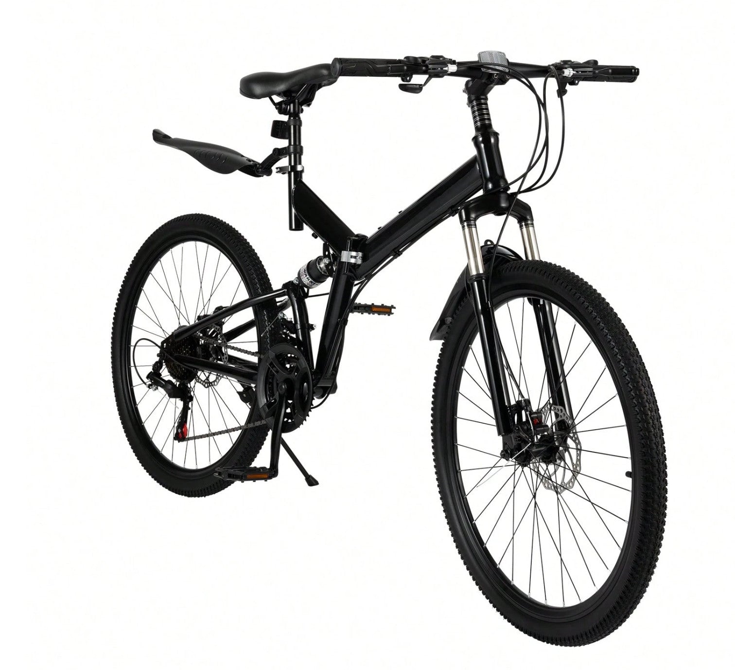 26" Folding Mountain Bike 21 Speed Men Bikes MTB Bicycle School Dual Disc Brake