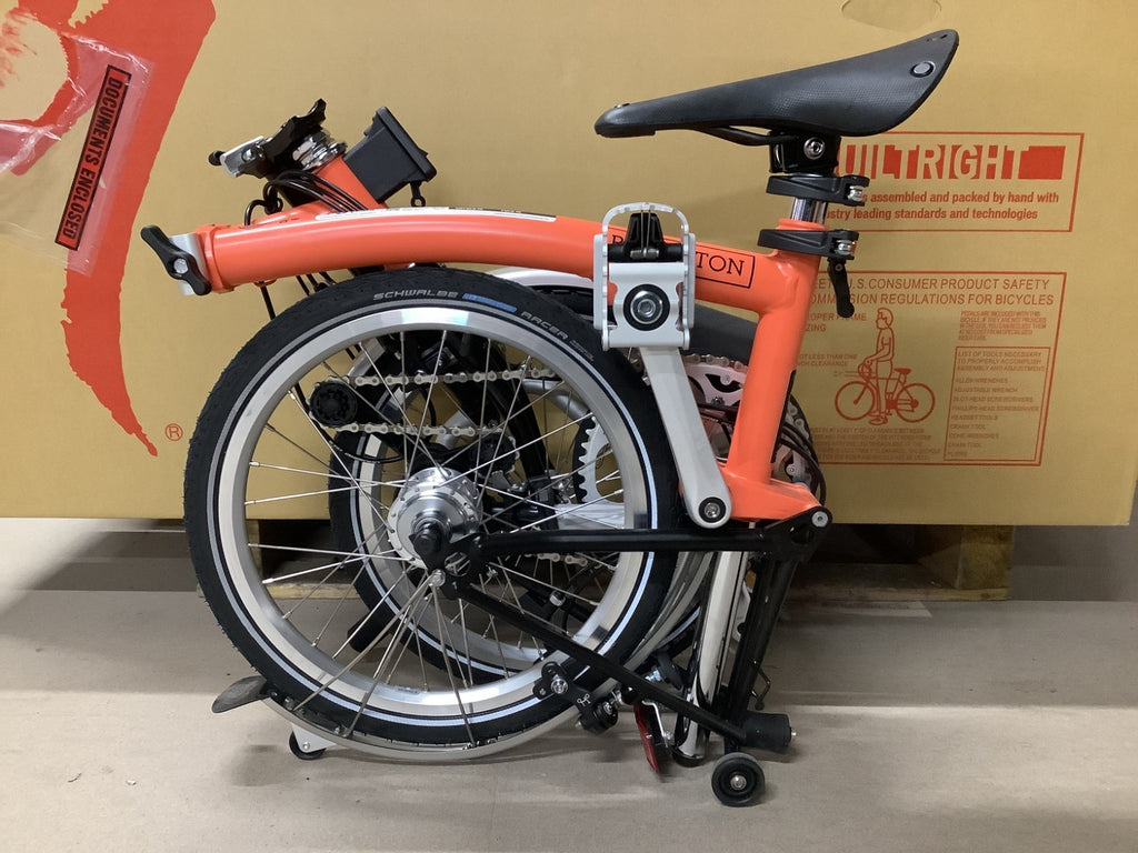 Brompton C-Line Explore Mid bar Folding Bike Fire Coral