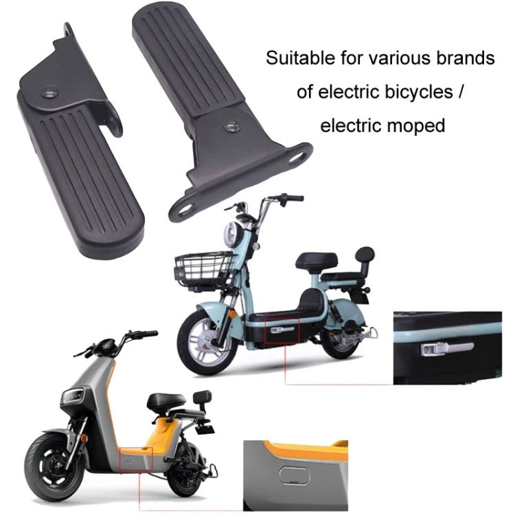 Electric Vehicle Folding Footrest Pedal, 5cm Iron, Anti-Slip Rubber, for Mopeds