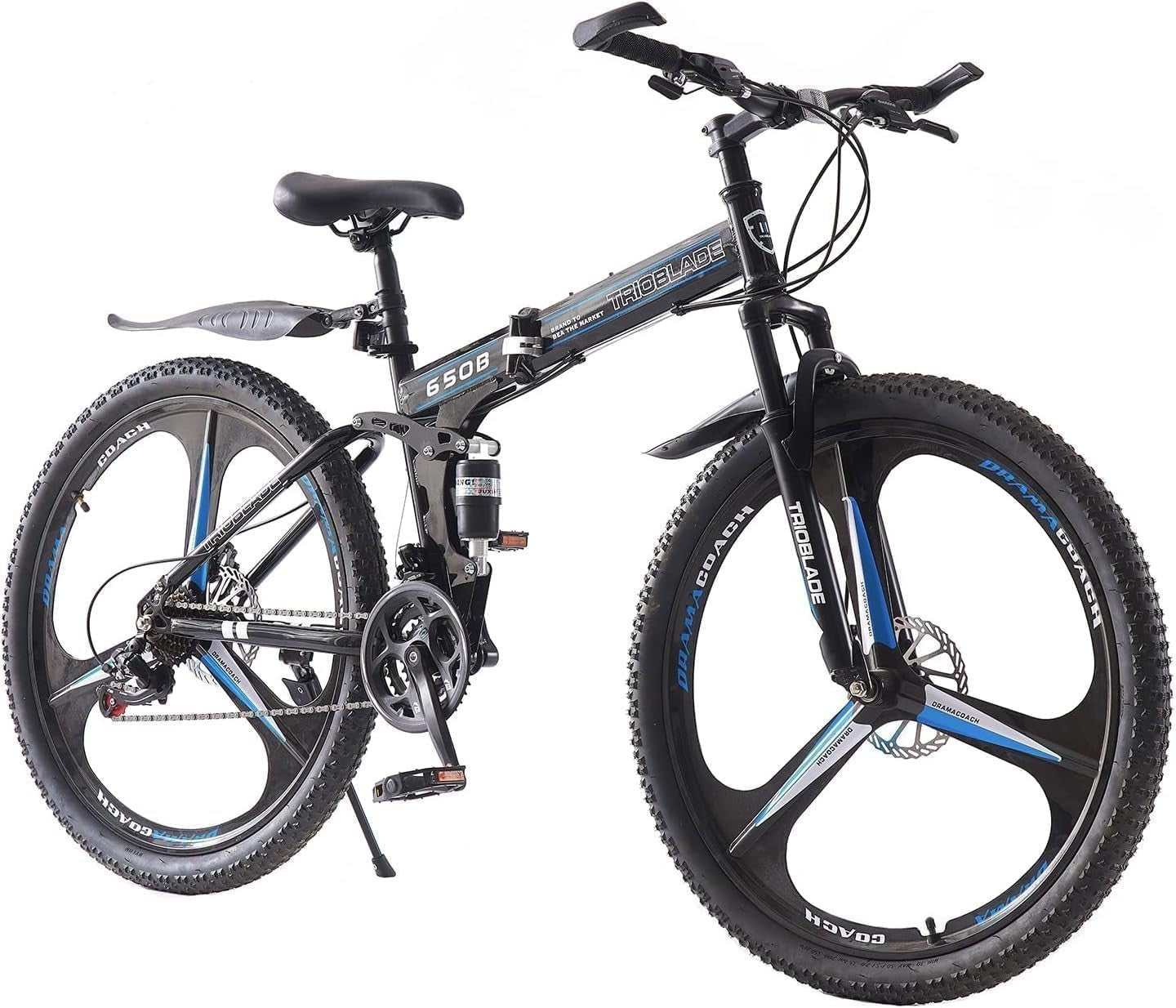 Foldable 26" Mountain Bike 21-Speed Dual Suspension Off-Road MTB