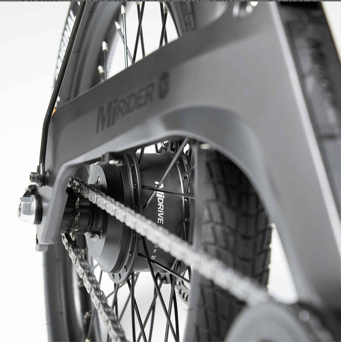 MiRiDER 20 20in Foldable  Bike, Disc Brakes, 250W Rear Hub, Grey