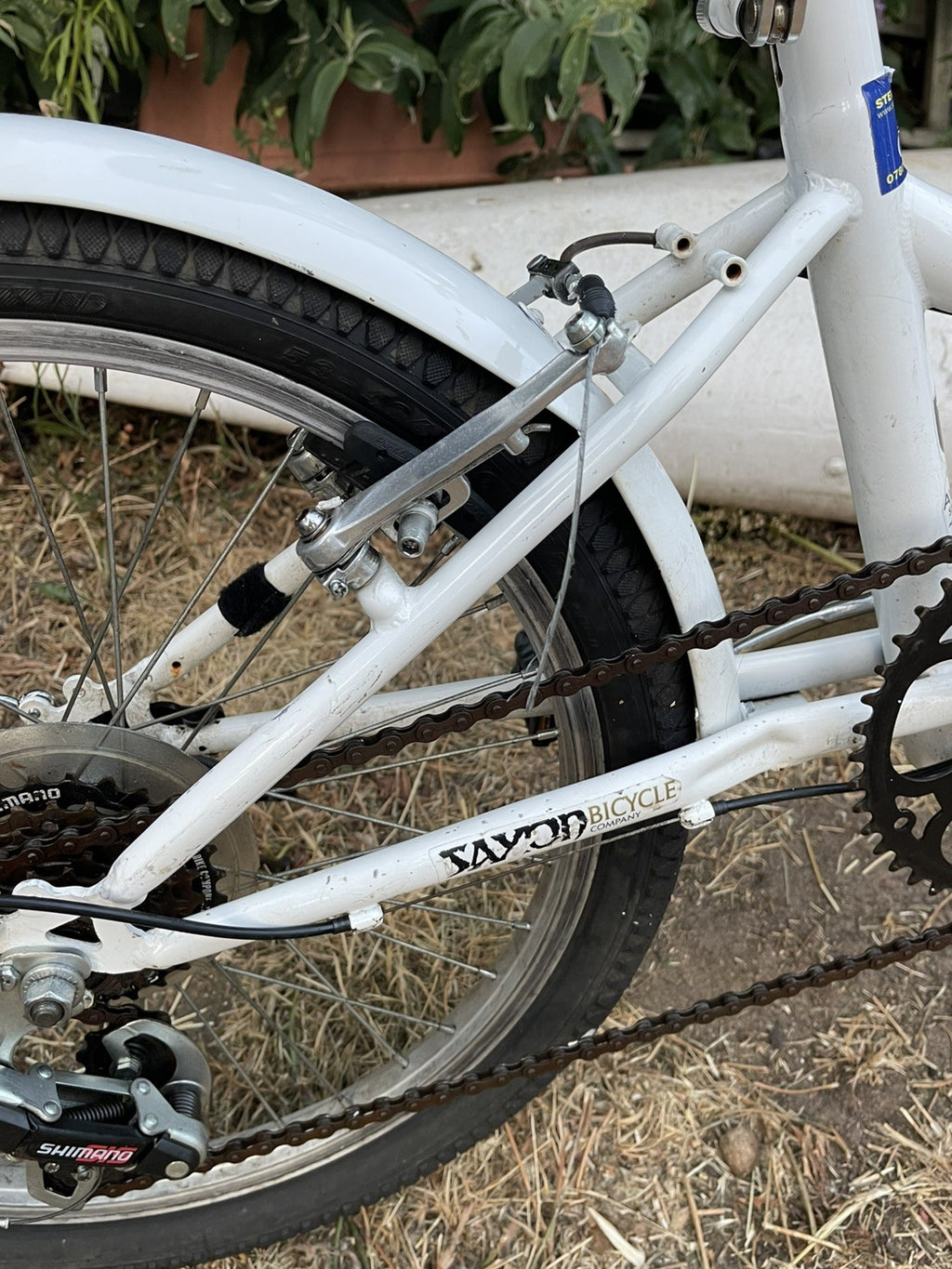 Saxon Fold Leisure Folder 20in 5peed Folding Bike Mudguards White working good