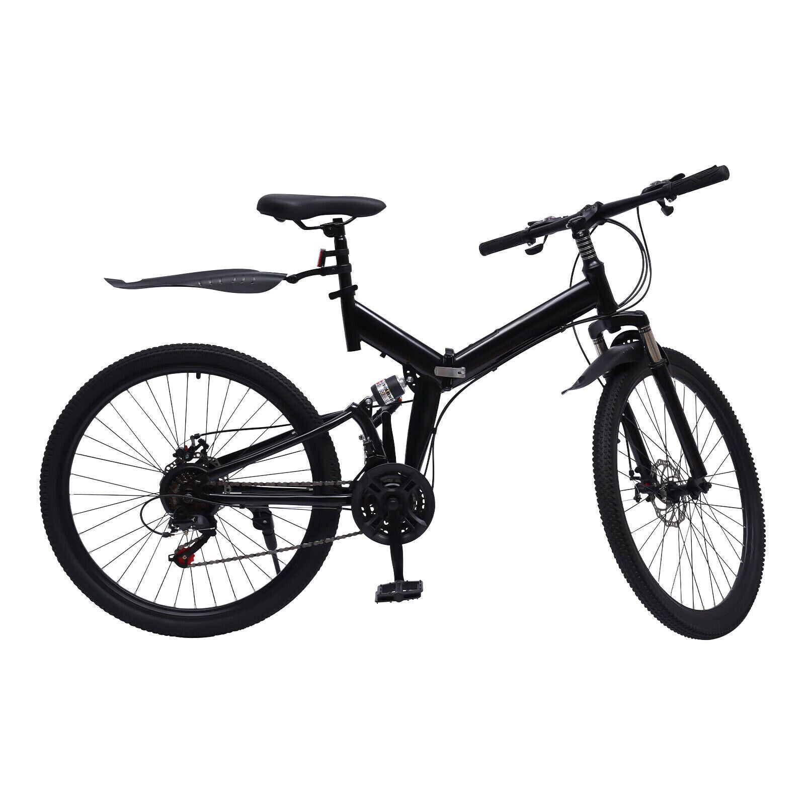 26" 21-Speed Folding Mountain Bike Foldable Bicycle Disc Brake Mountain Bike NEW
