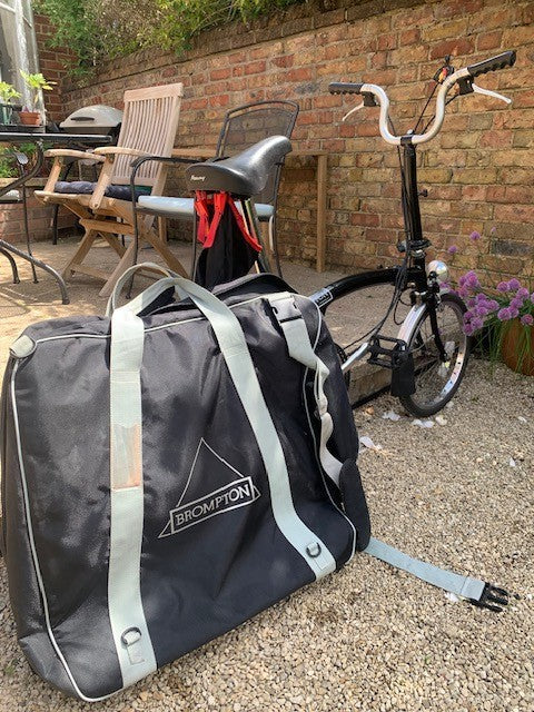 Classic 3-speed Brompton fold up bike with travel bag - great condition