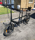 Ecosmo E20TF01BL Folding Tandem Bike 20in 7-Speed Disc Brakes Rack Guards