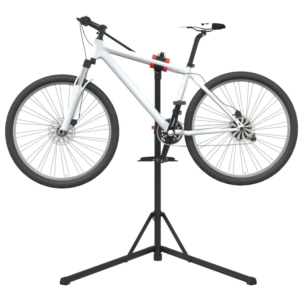 Foldable Bike Repair Stand 92-152 cm Red & Black Powder-Coated Steel TPR