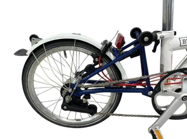 Brompton BWC Edition S6L (6 Speed)  folding bicycle - White-Red-Blue