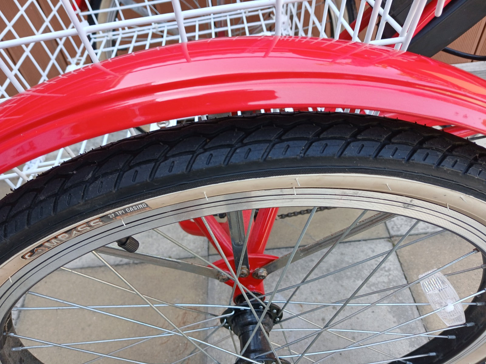 Scout Tricycle Folding 6-Speed Shimano 24" E Trike 3 Wheel Bicycle - In Red