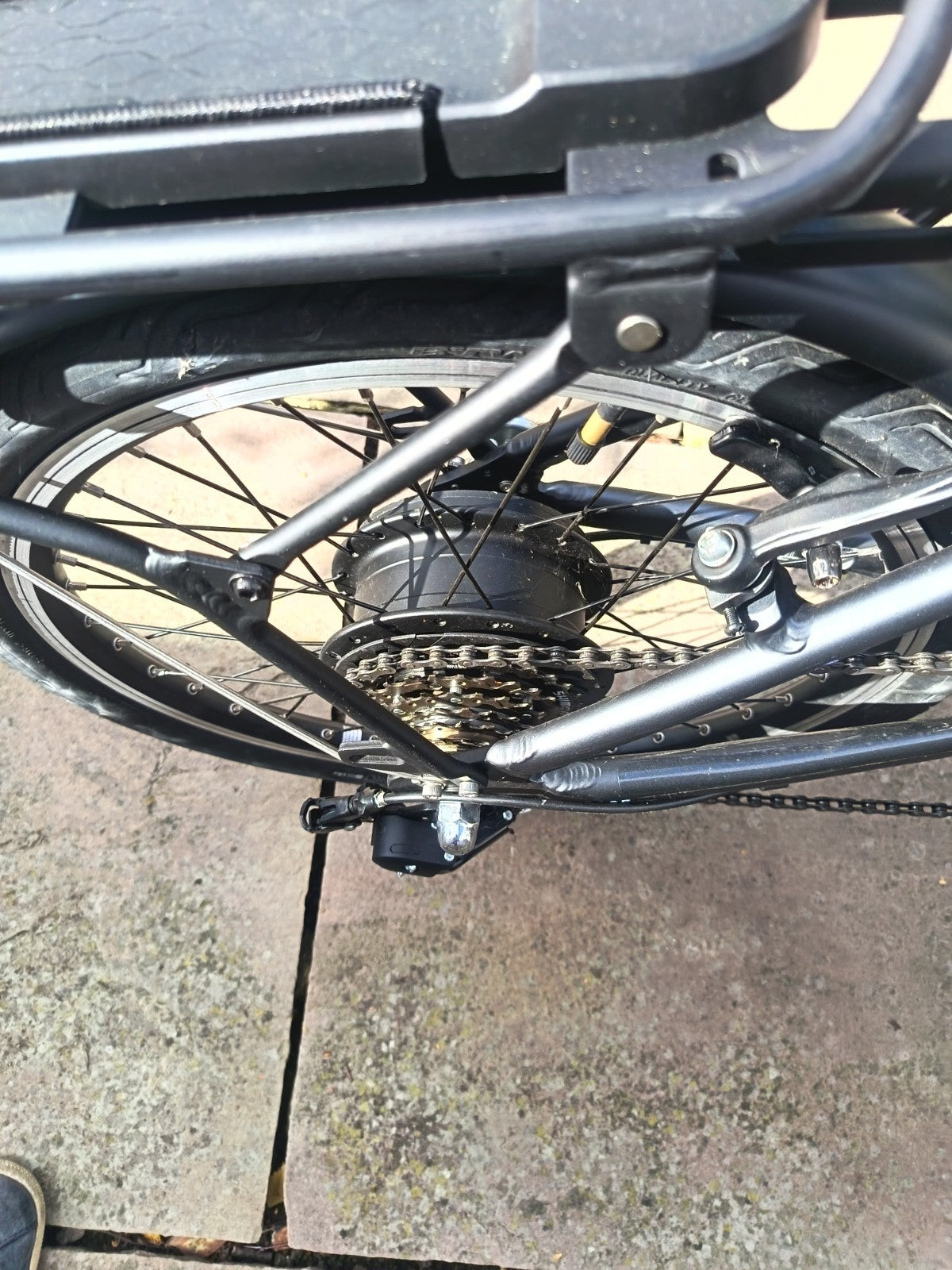 Oxylane 20in Folding Bike Grey/Black, Rack Mudguards Kickstand Reflectors