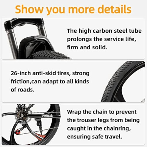20" Folding Mountain Bike & 26 Inch 21 Speed, Double Suspension Alloy Wheel