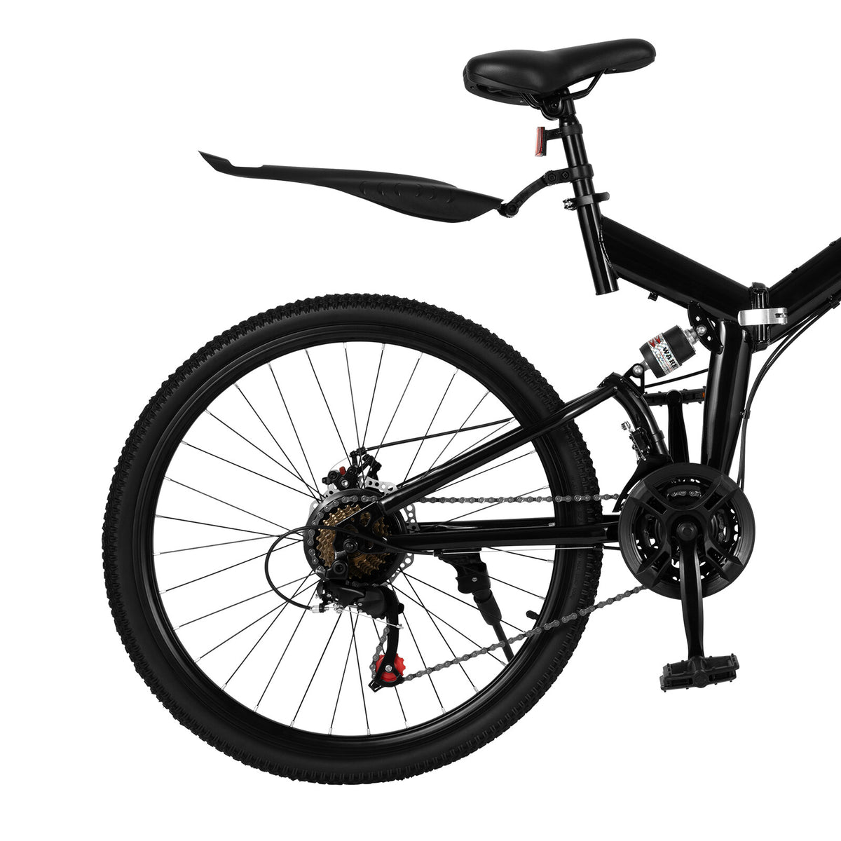 Mens Womens Mountain Bike 26 inch Wheel 21-Speed Foldable Double Disc Brake Bike