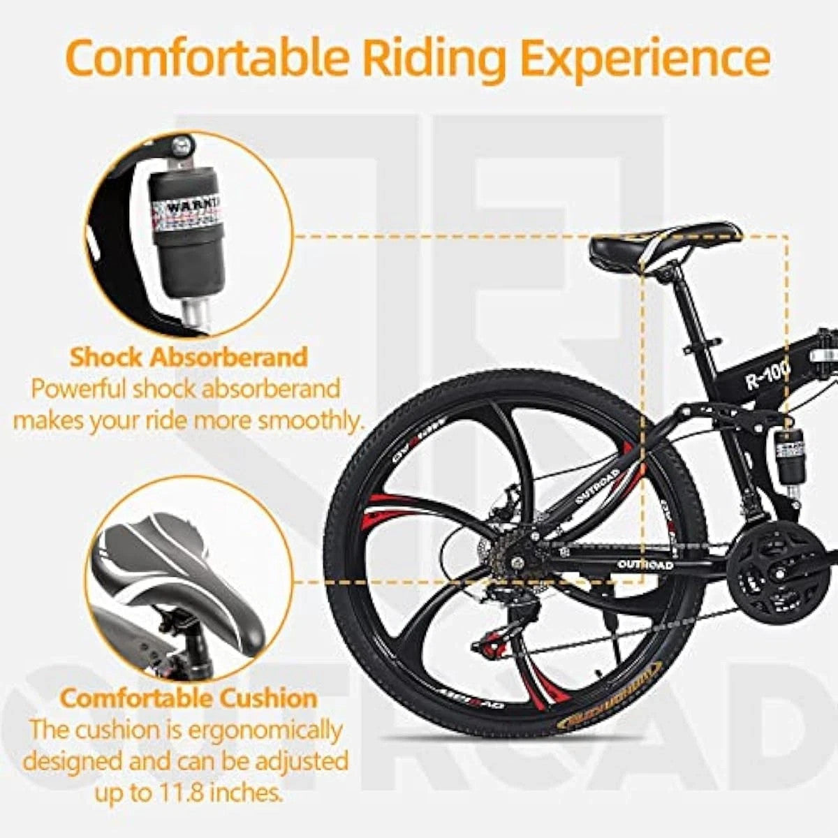 20 inch Unisex Folding Bike Adult Kids City Bike 7 Speed Disc Brakes Bicycle