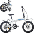 20 Inch Folding Bike 7-Speed Lightweight Aluminum Frame with Rear Carrier
