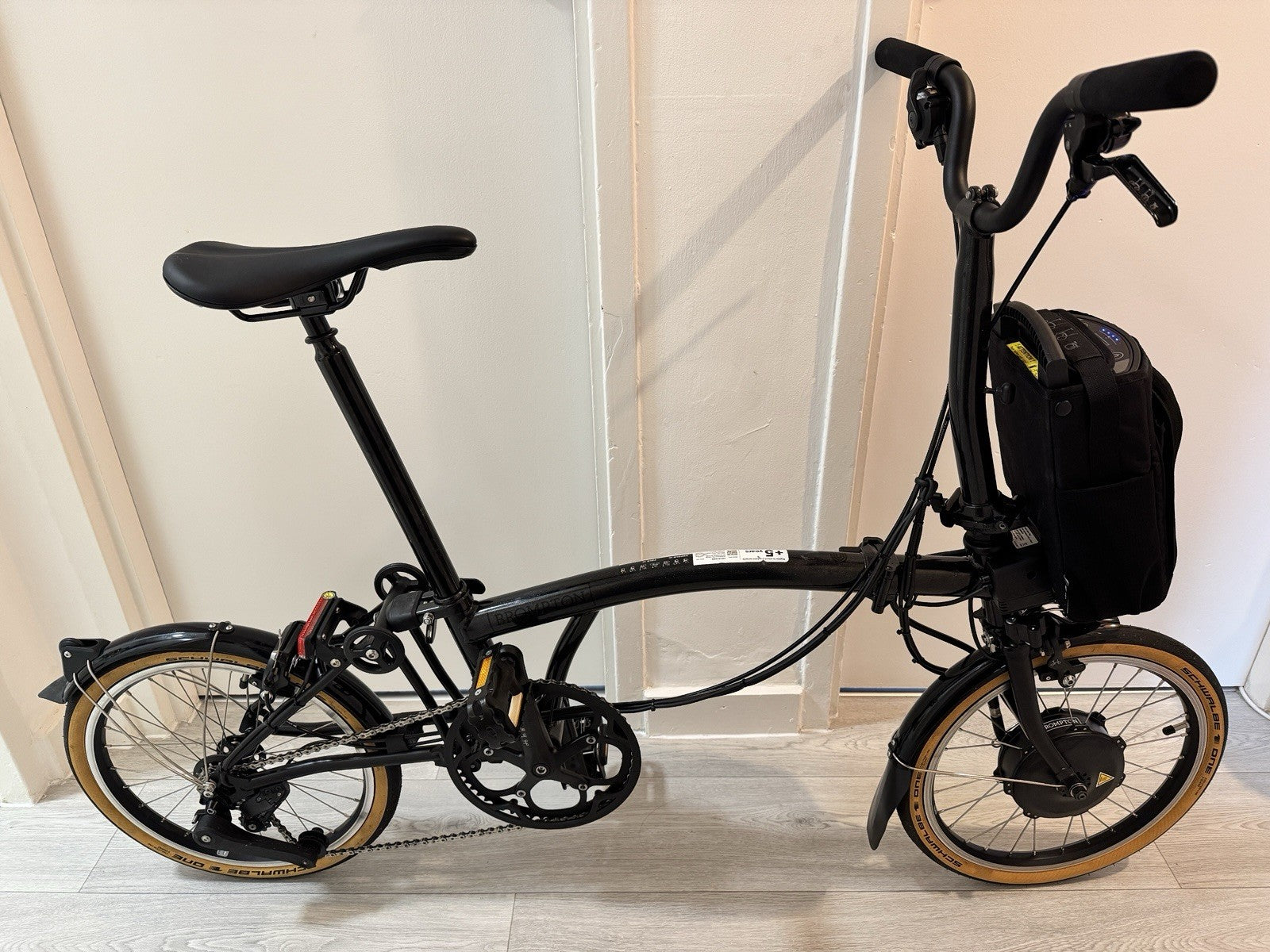 Brompton P Line Urban Mid Handle Bar Folding Midnight Bike - Black